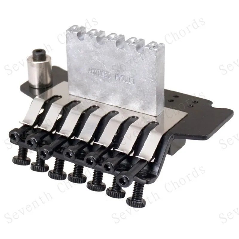 EIN Set Von Schwarz 7 Saiten Tremolo Brücke Doppel Verriegelung Systyem Für Elektrische Gitarre Zubehör Teile Musical Instrument – Detail 5