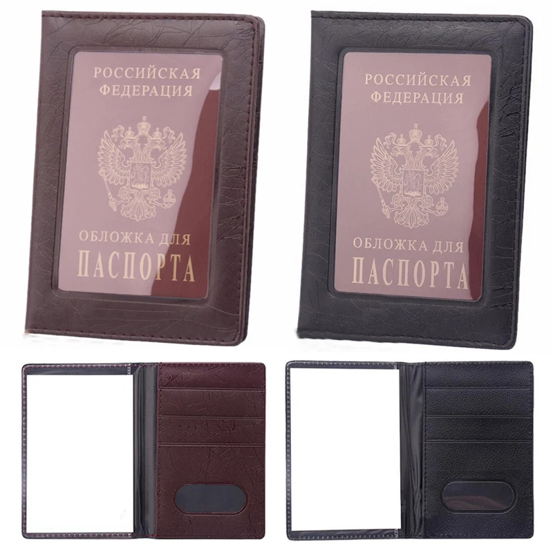 New Arrivals Vintage Clear Card ID Holder Case Transparent Russia Business Passport Cover Case for Travel Passport Bags