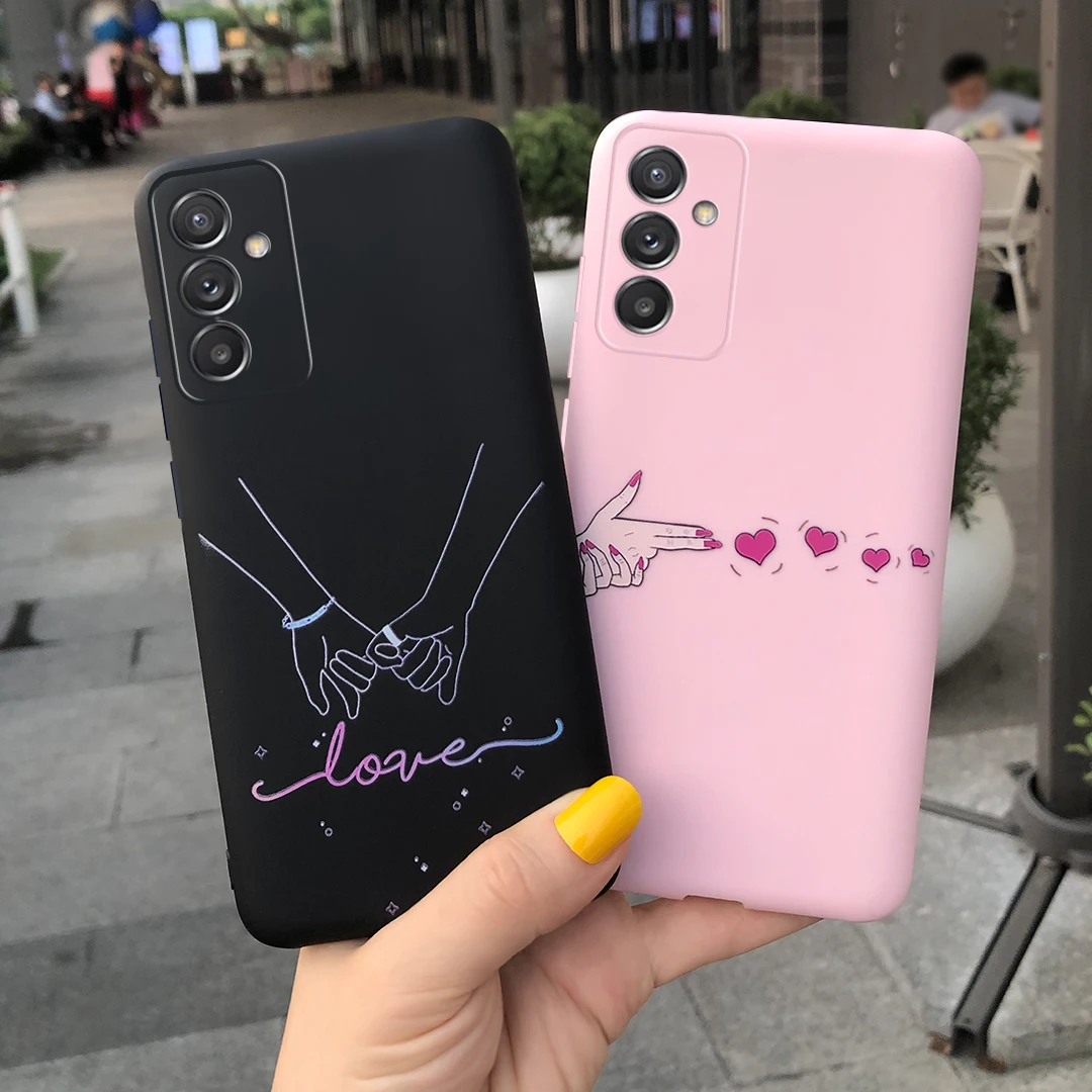 Cute Catus Cartoon Case For Samsung A82 Candy Color Silicone Soft Cover Bumper On For Samsung Galaxy Quantum 2 A82 5G A826S Case