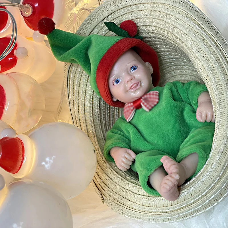 

6inch Full Body Silicone Soft Real Touch Lifelike Small Mini Reborn Doll Children Handmade Color Christmas Gifts