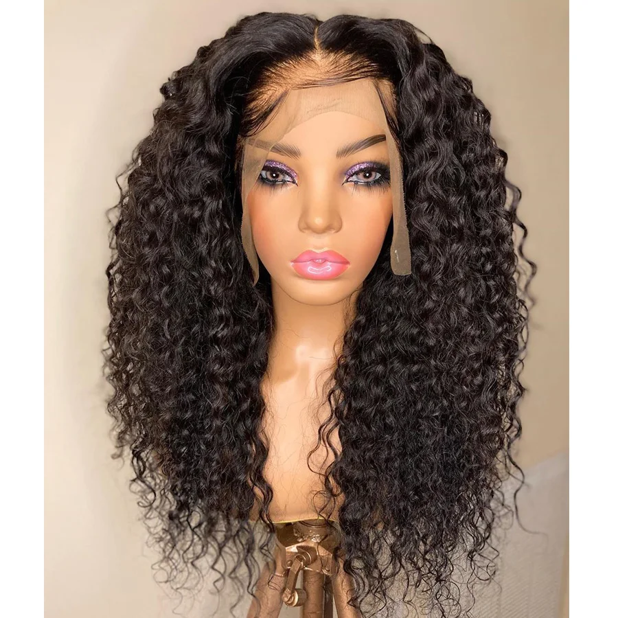 Simbeauty Indian Natural Curly 100% Human Hair Wigs with Baby Hair 200Density Pre Plucked 13x6 Lace Front Wigs Remy for Women