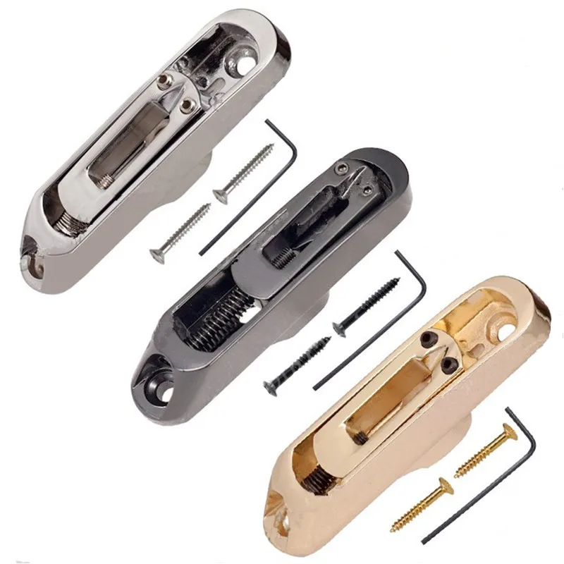 Ein Set mit 4 Stück individuellen 4-saitigen Bassgitarren-Stegsätteln, Saitenhalter, Chrom, Schwarz, zur Auswahl, Gitarrenzubehörteile – Detail 1