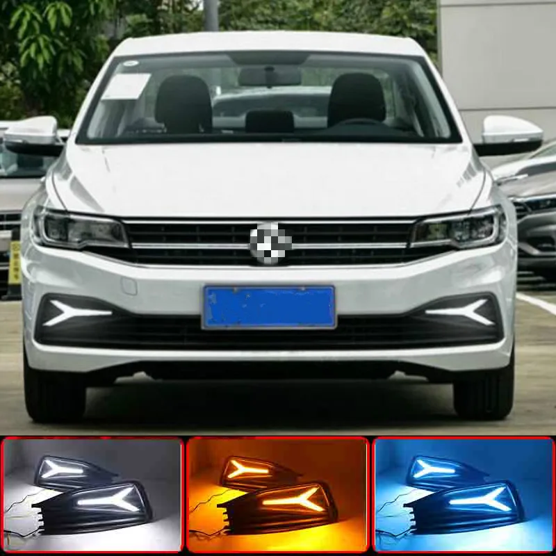 For Volkswagen Bora 2019 2020 12V Day Lights LED DRL LED Daytime Running Light replace Fog Lamp Cover