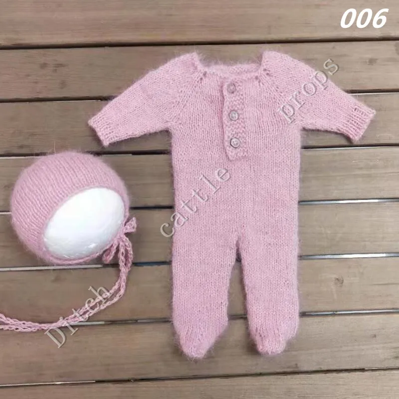 Newborn Photography Props Pant And Hat Climbing Clothes Handmade Knitted Mink Clothing