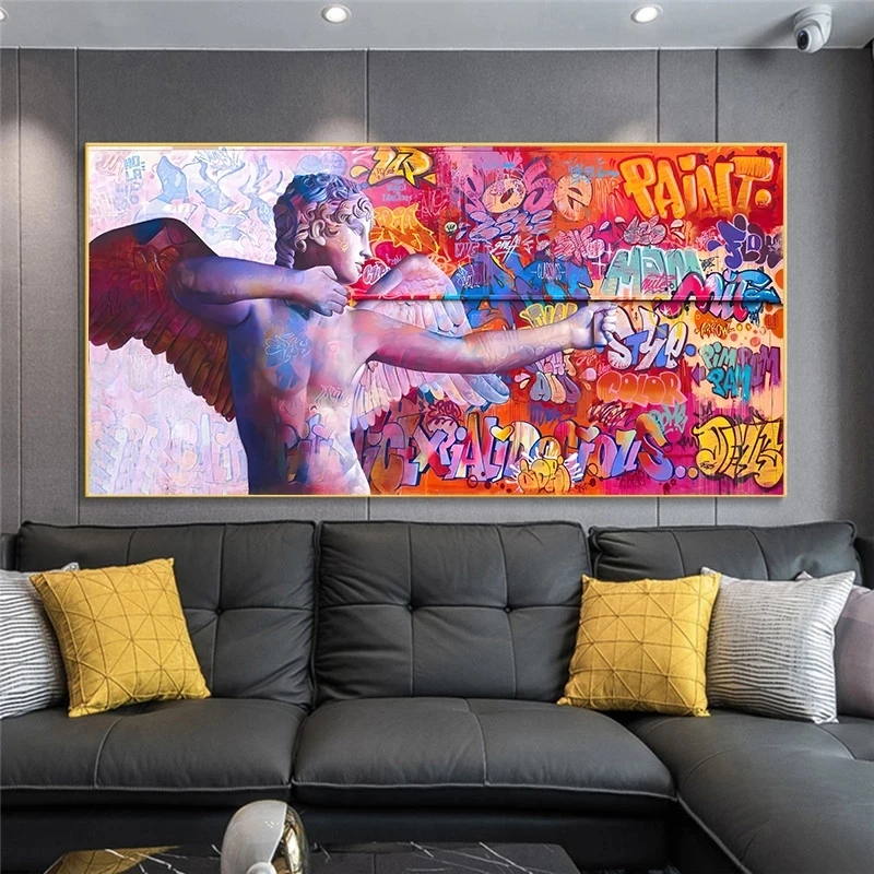 5D Diamond Painting Goddess Of Love Cupid Vaporwave Sculpture Graffiti Art Full Drill Cross Stitch Mosaic Embroidery Home Decor