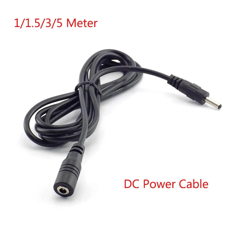 1/1.5/3/5m macho fêmea dc 5-24v cabo de alimentação extensão adaptador de cabo de alimentação 3.5mm x 1.35mm conector para câmera de segurança de cabo cctv