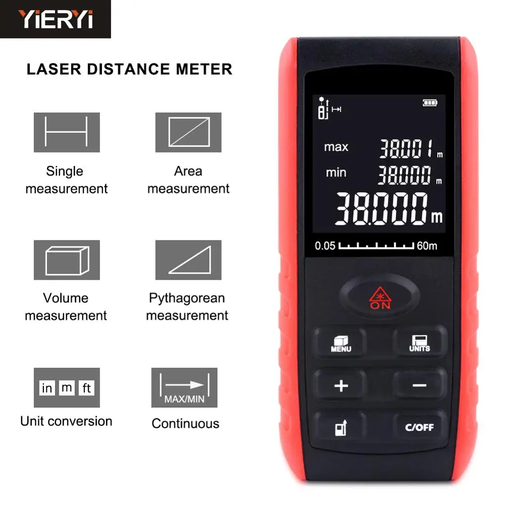 Niveau Laser numérique 40M 60M 80M 100M, distancemètre, règle précise, Laser de mesure de Distance, outils de Test