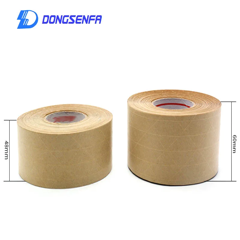 1 Roll/45 M In Fibra di linea di Acqua Bagnato Kraft Adesivo di Carta Nastro Rinforzato Kraft Nastro di Carta A Base Acquosa Kraft di tenuta larghezza del nastro 48/60 millimetri