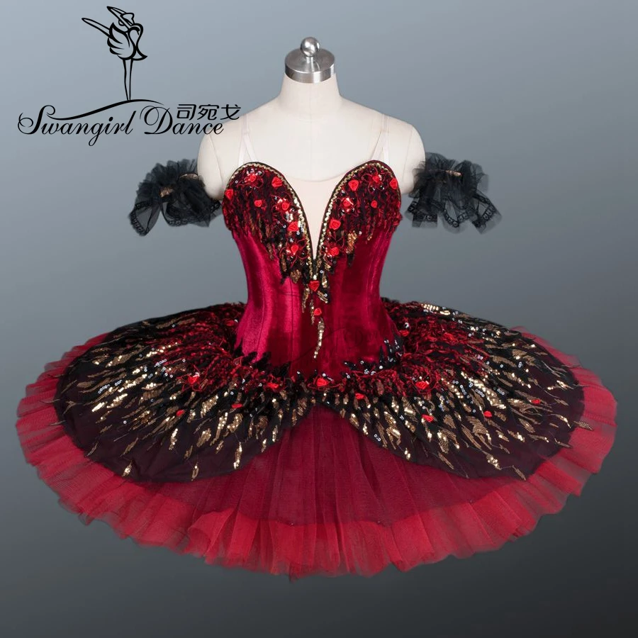 adult red black swan lake classical ballet tutu child professional performance ballet costume for girlsBT9045A