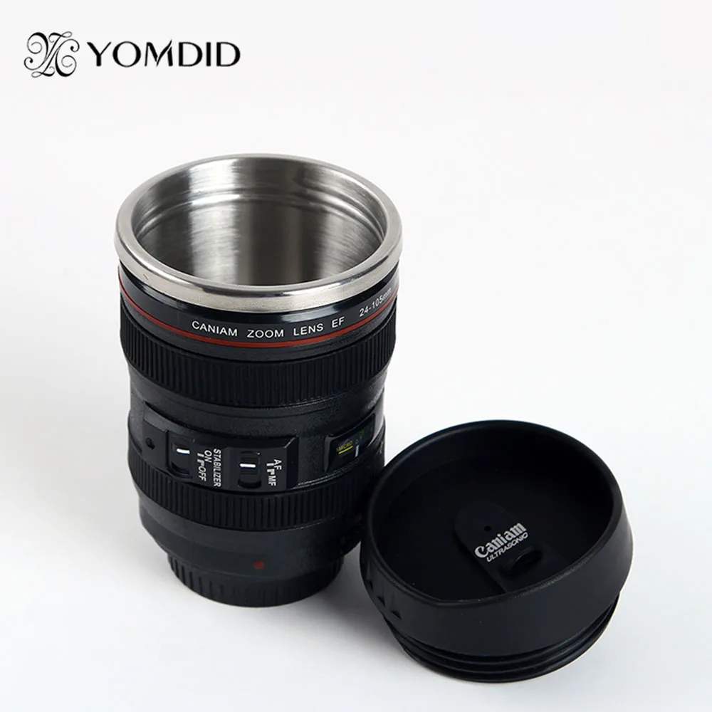 一眼レフカメラ付きステンレススチールコーヒーマグ,EF24-105mm,1:1スケール,クリエイティブギフト