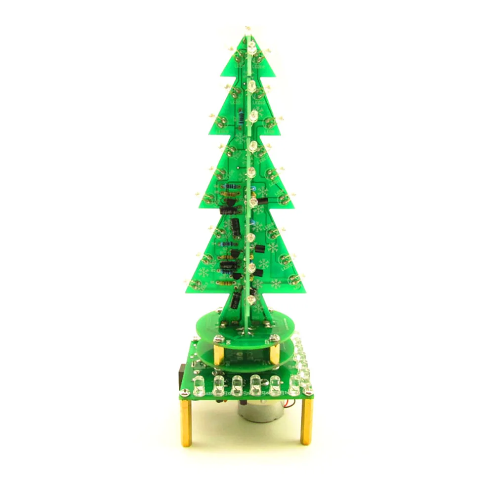 Rotating Colorful Music LED Flash Christmas Tree DIY Kits 3D Christmas Tree LED Water Lamp+Breathing Light Parts Holiday Decor