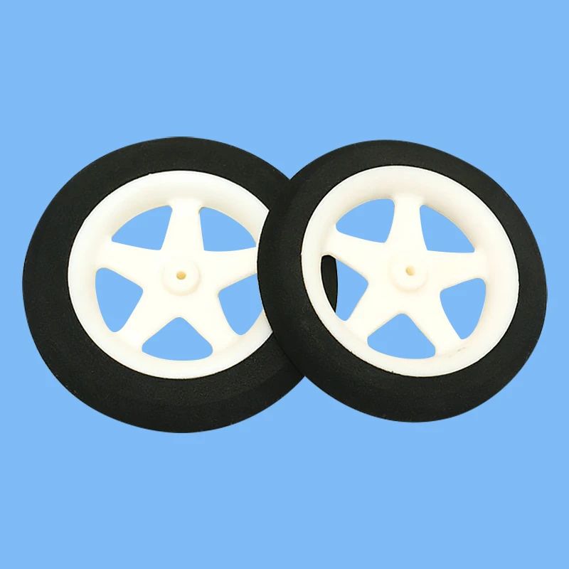 Roues en éponge en mousse légère pour train d'atterrissage, 5 rayons, diamètre 55mm, 60mm, 76mm, l'inventaire, avion RC, modèle, pièces de rechange, 2 pièces