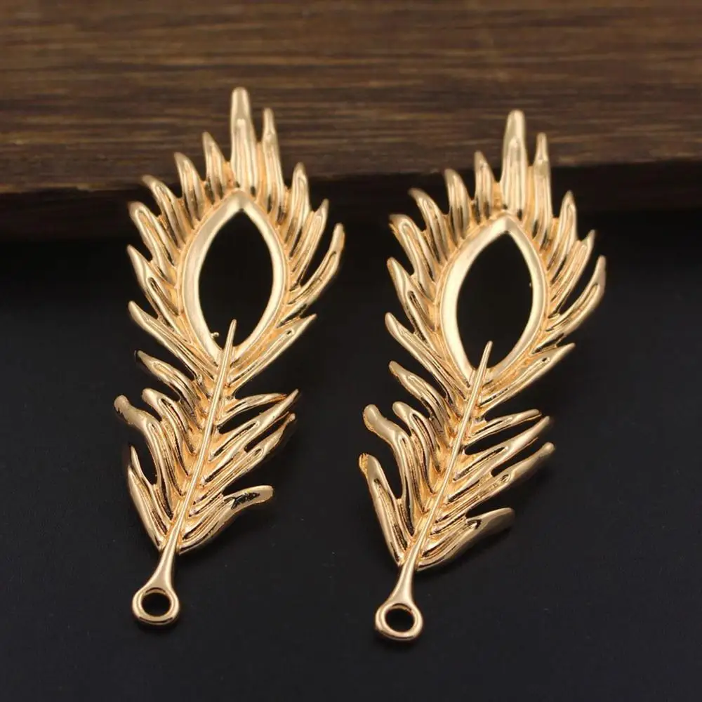 10pcs Brass Casted Vine Leaf Bird Flower Feather Quality Pendant Charms Cameo Base Stamping Decoration Jewelry DIY Accessories