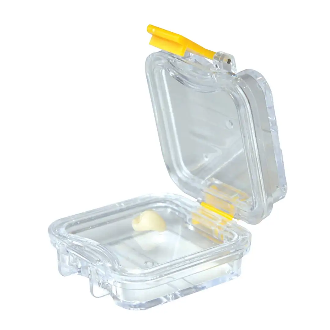 100 Count Plastic Dental Box Creations Clasp Pillow Crown Box Clear Top Membrane Film Tooth Box with Latch Crown and Bridge Box