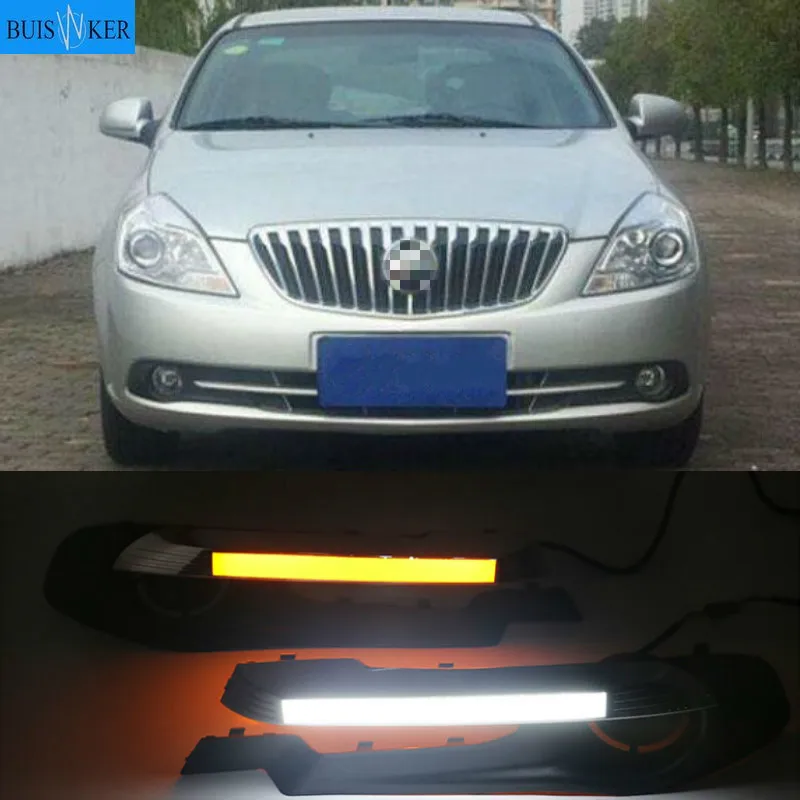 

2pcs For Buick Excelle 2013-2015 White yellow blue Front Fog Lamp Day Light LED DRL daytime running light