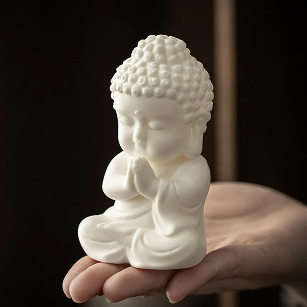 Praying Buddha Silicone Candle Mold Scented Wax Mould Decorated Epoxy Crafts Molds Aroma Gypsum Silicone Mould