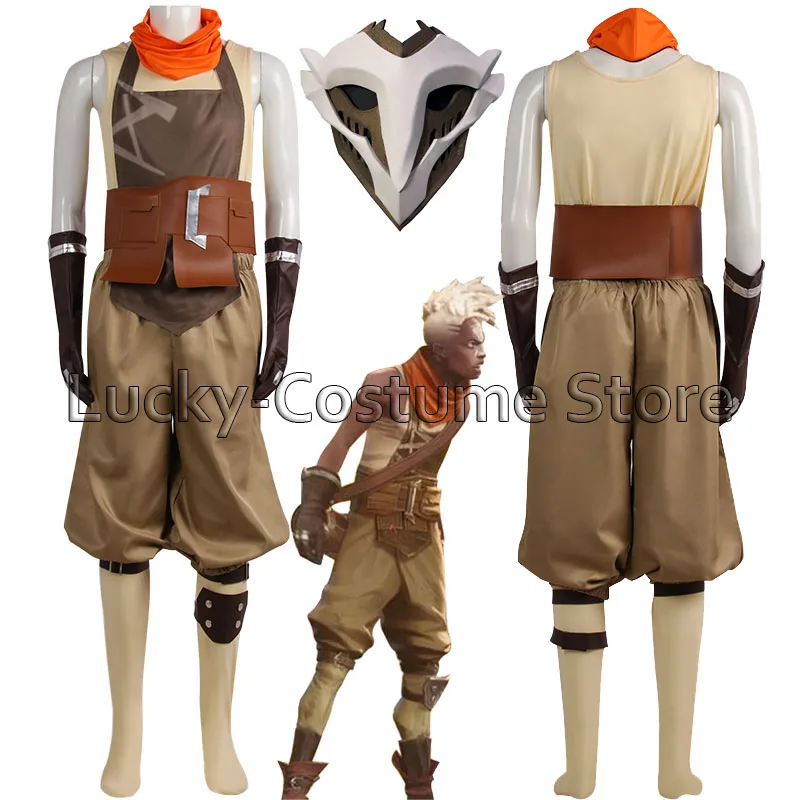 LOL Arcane Ekko Cosplay Costume Men Women Anime Outfits Halloween Carnival Suit Uniform Ekko Cosplay Mask Free Delivery