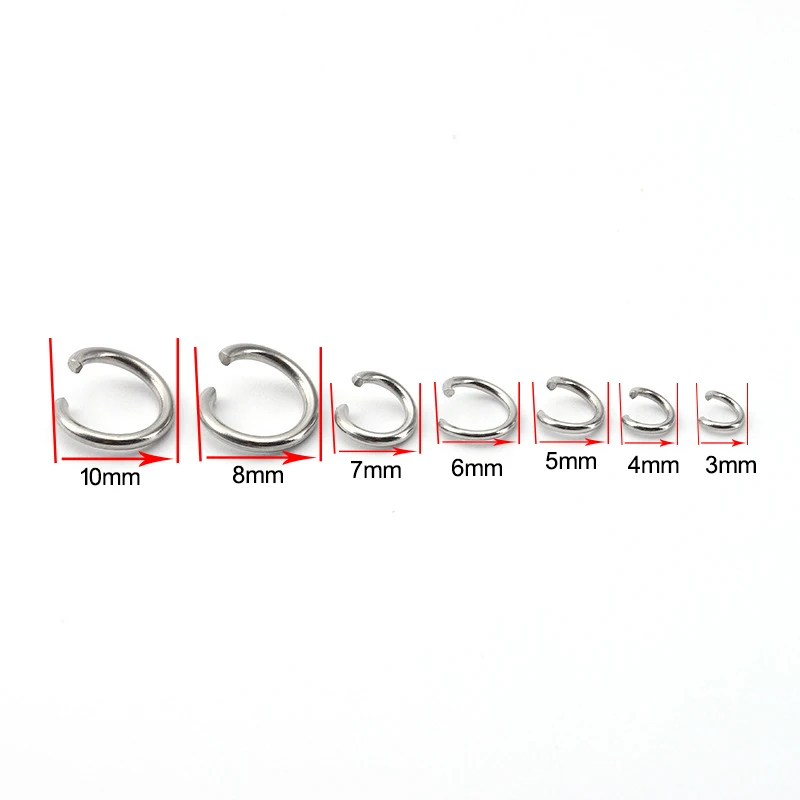 200Pcs 3 4 5 6 7 8 10 mm Edelstahl Jump Ring Split Ring Stecker Dicke Öffnen & geschlossen Ringe für Schmuck Machen Diy Erkenntnisse