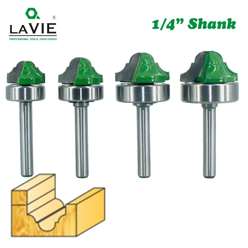 

LAVIE 1pc 6.35mm Shank Double Roman Ogee Edging Router Bit Bearing Wood Line Knife Milling Cutter For Wood Hobbing MC01180