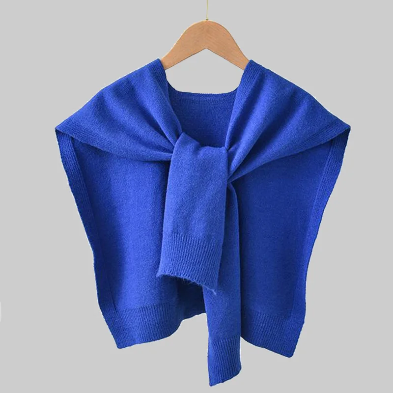 Korean Female Summer Solid Color Wool Knit Neck Guard Fake Collar Pullover Winter Women Thicken Windproof Shawl Warm Scarve P12