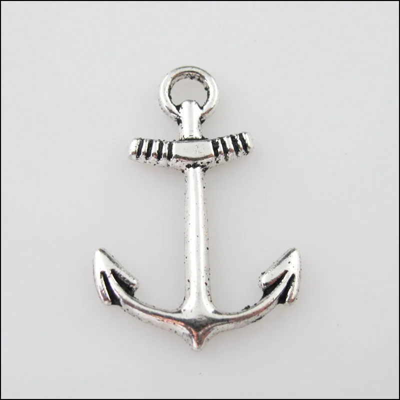 25 New Charms Tibetan Silver Anchor Pendants DIY 18x26mm