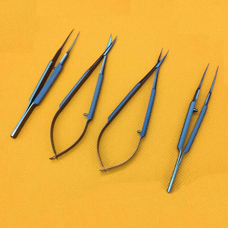 Titanium Tlloy Surgical Instruments Ophthalmic Microsurgical Dental Instruments Needle Holders + 11.5cm Scissors +Tweezers