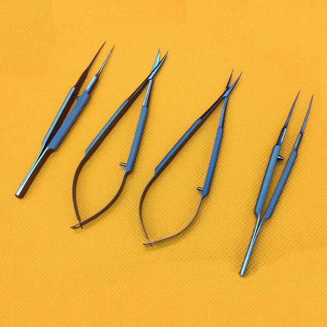 Tytanowe instrumenty chirurgiczne Tlloy Okulistyczne mikrochirurgiczne instrumenty dentystyczne Uchwyty igłowe + nożyczki 11,5 cm + pęseta