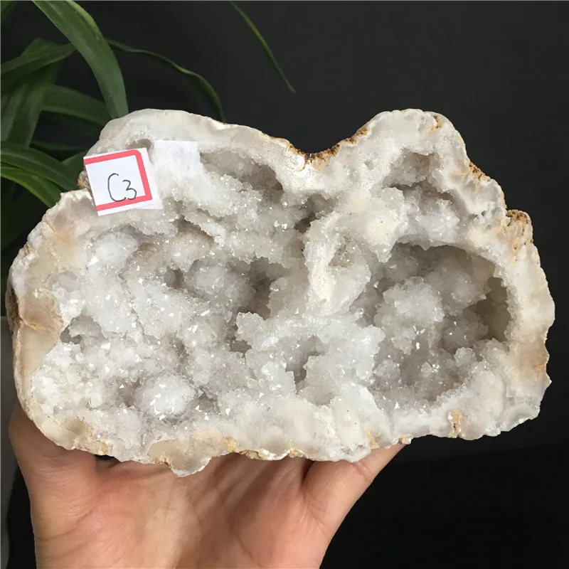 Natural Agate Geode Slice Quartz Crystal Cluster Minerals Reiki  Home Decorationenergy Heals