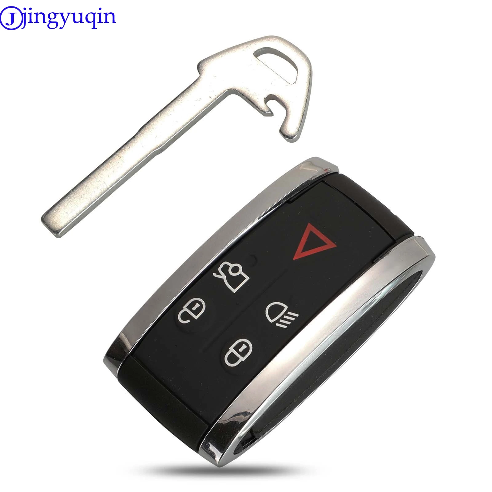 jingyuqin 5 Buttons Remote Key Case Cover For Jaguar X XF XK XKR New Smart Prox Key Fob Shell Case Housing + Blade