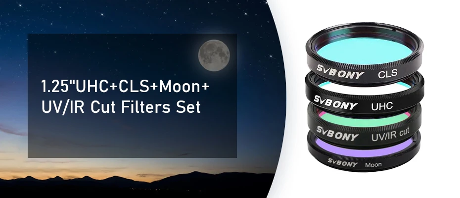 Svbony Professioneller Astronomiefilter 1,25'' MOON / UV-IR/CLS-Filter für Astronomie-Teleskop-Okularbeobachtungen – Detail 15