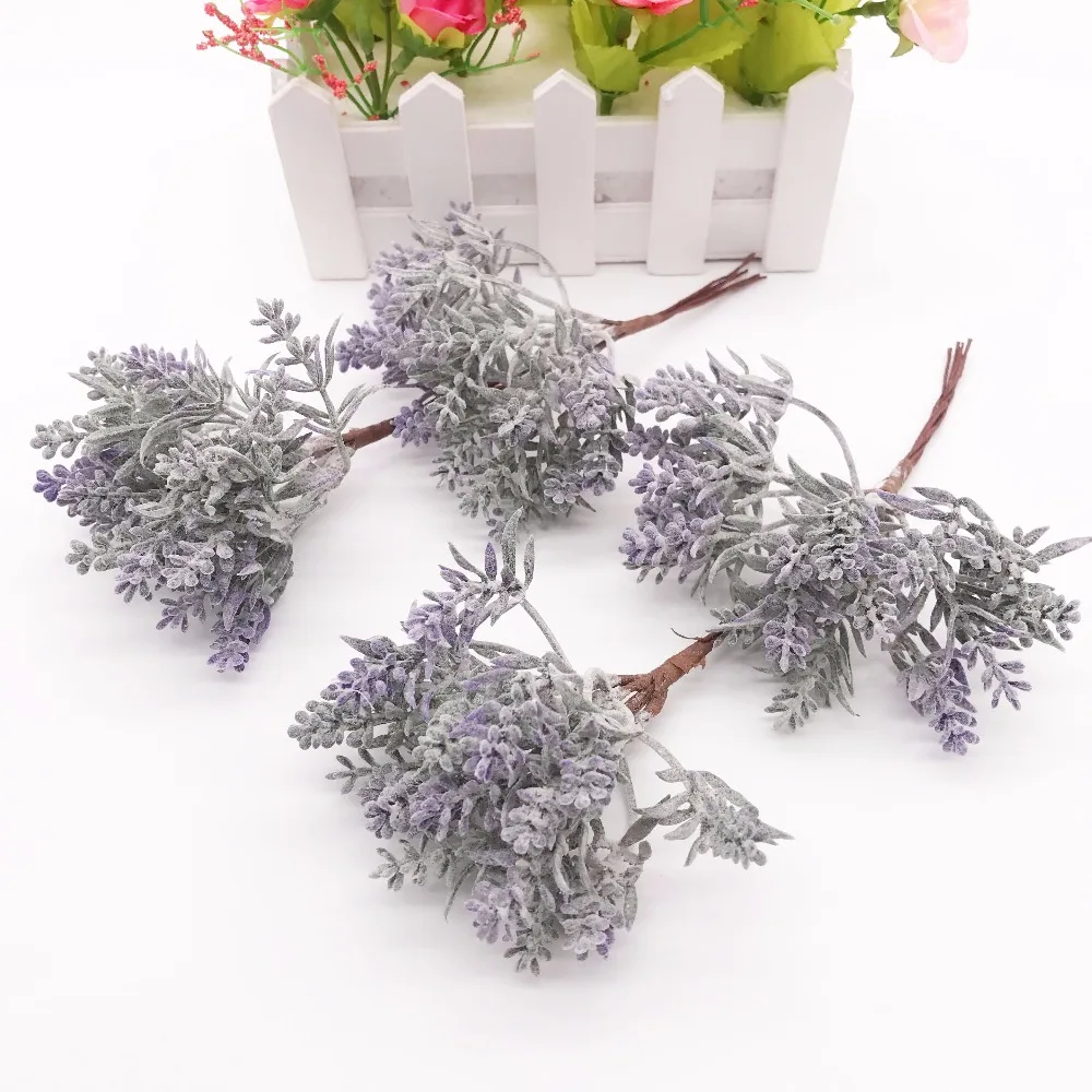 6pcs Mini Artificial Grass Plant Artificial Flowers for Wedding Christmas Decor DIY scrapbooking Wreath Fake flowers