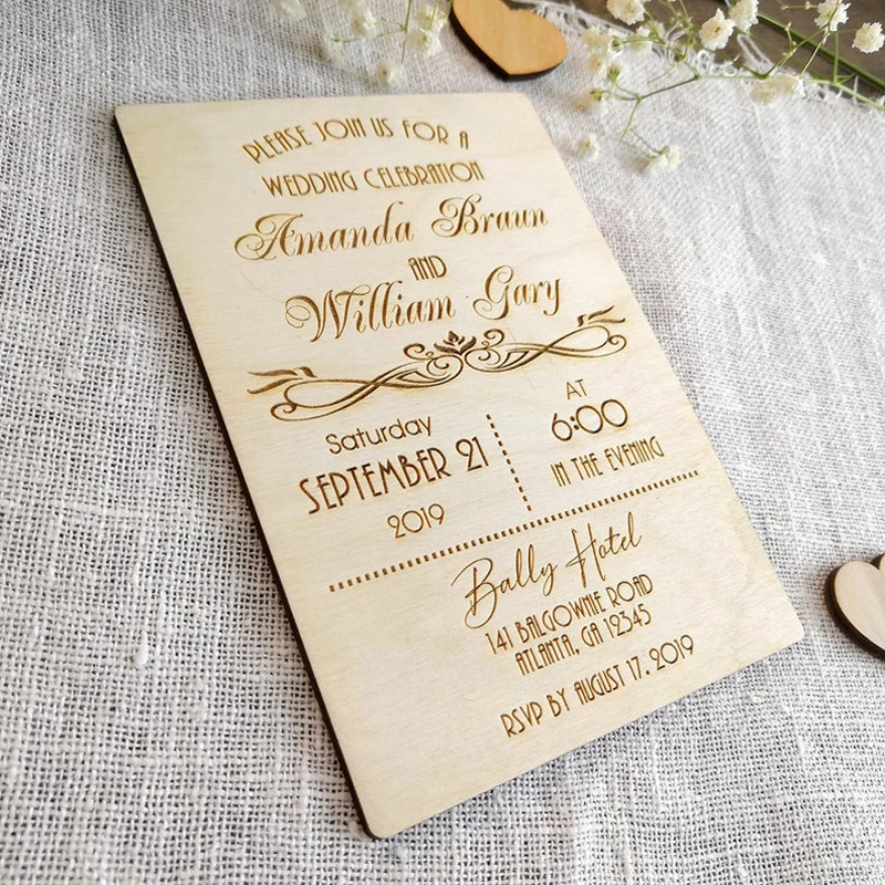 Wedding announcement, save the date invitation, rustic wedding wooden invitation,Personalized Wedding Gift