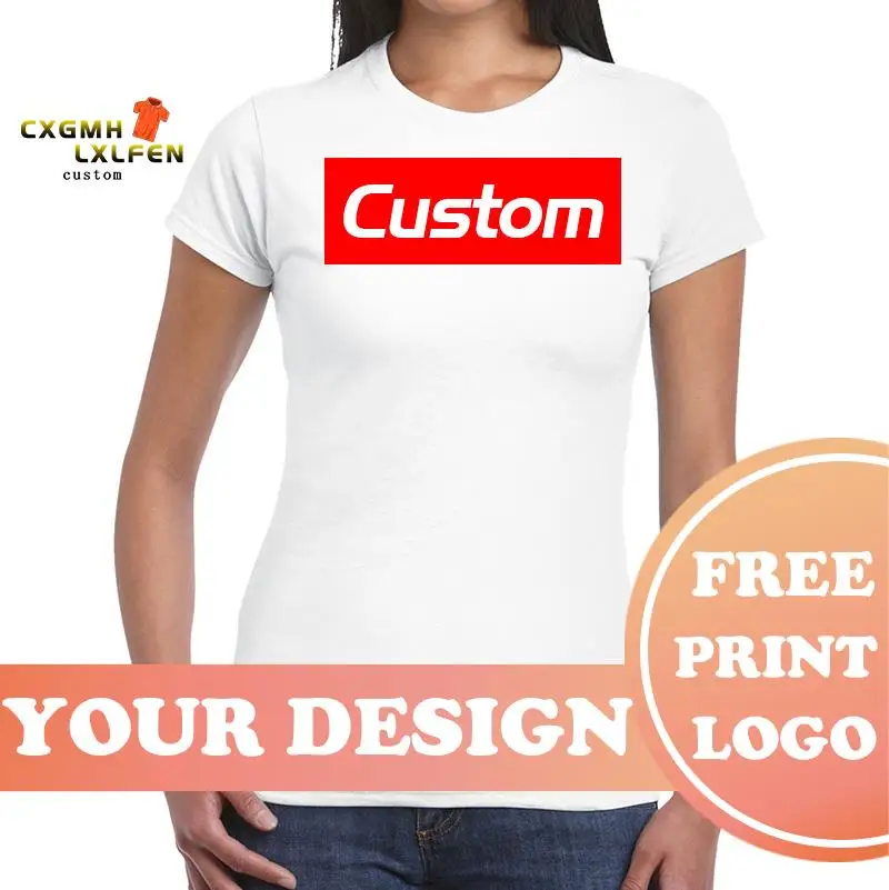 

New Women's Casual T Shirt Custom Personalized Photo Text Printed Funny Graphic Women Street Wear Tops Harajuku T-shirts Tees