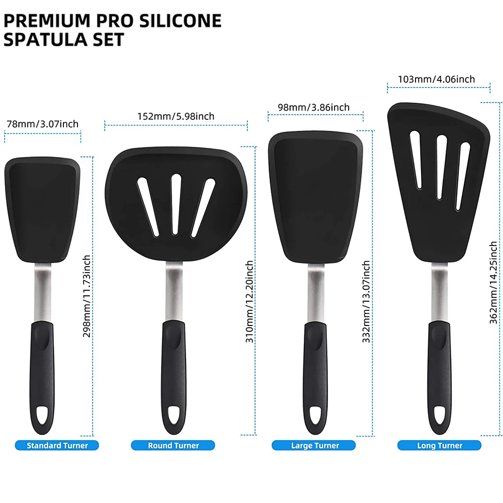 WALFOS Non-stick Silicone Spatula Baking Kitchen Tools Reusable Silicone Spatula Spoon Fried Egg Shovel Fish Shovel