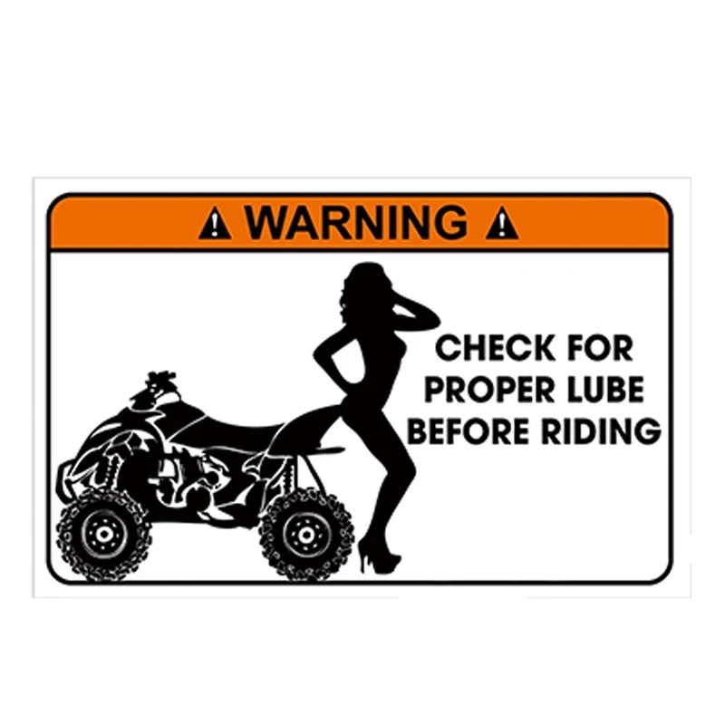 Creative Car Sticker Decal Glossy Warning Sticker Quad ATV Bike Joke Gift Car Window Accessories Waterproof PVC 13cm X 7cm