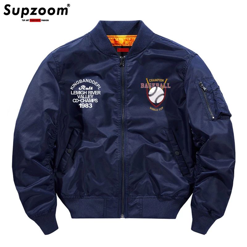 Supzoom-Chaqueta Bomber para hombre, abrigo de béisbol con estampado de la Fuerza Aérea Ma1, ropa de marca con manga acanalada, novedad de 2021