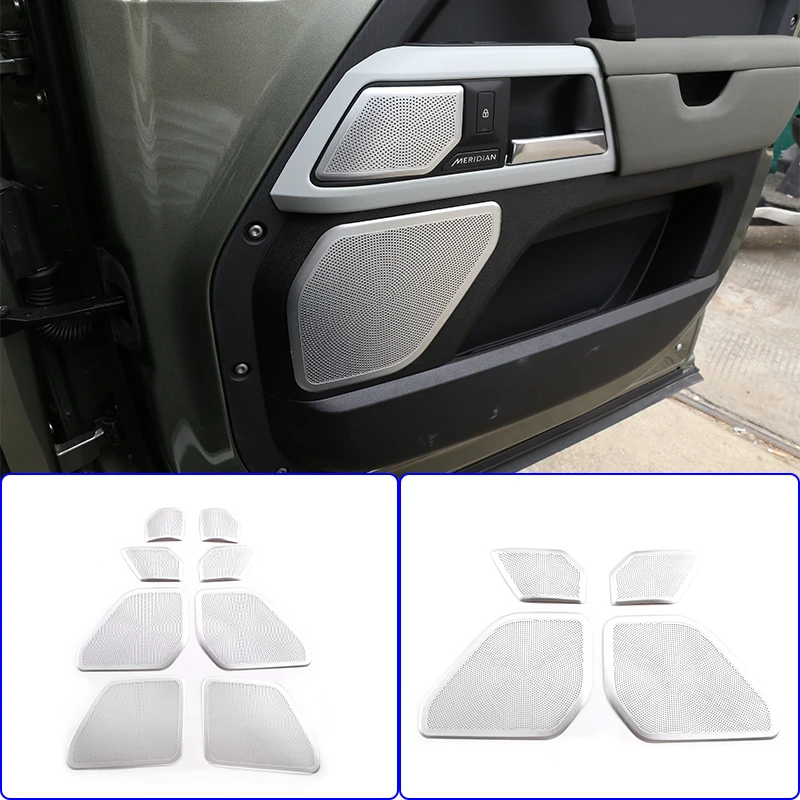 Car Styling Audio Speaker Auto Door Loudspeaker Decoration Covers Stickers For Land Rover Defender 90 110 Interior Accessories