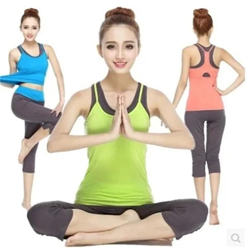 

Yoga Women's Spring Summer Sports Clothing Outdoor Training Jogging Running Gym Workout Fitness More Three Piece Exercise Suit