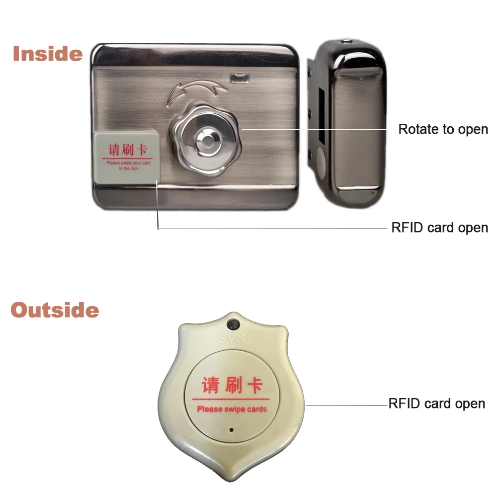 Homefong Electric Door Lock Key RFID Card Unlock for Door Access Control System  DC12V NO COM