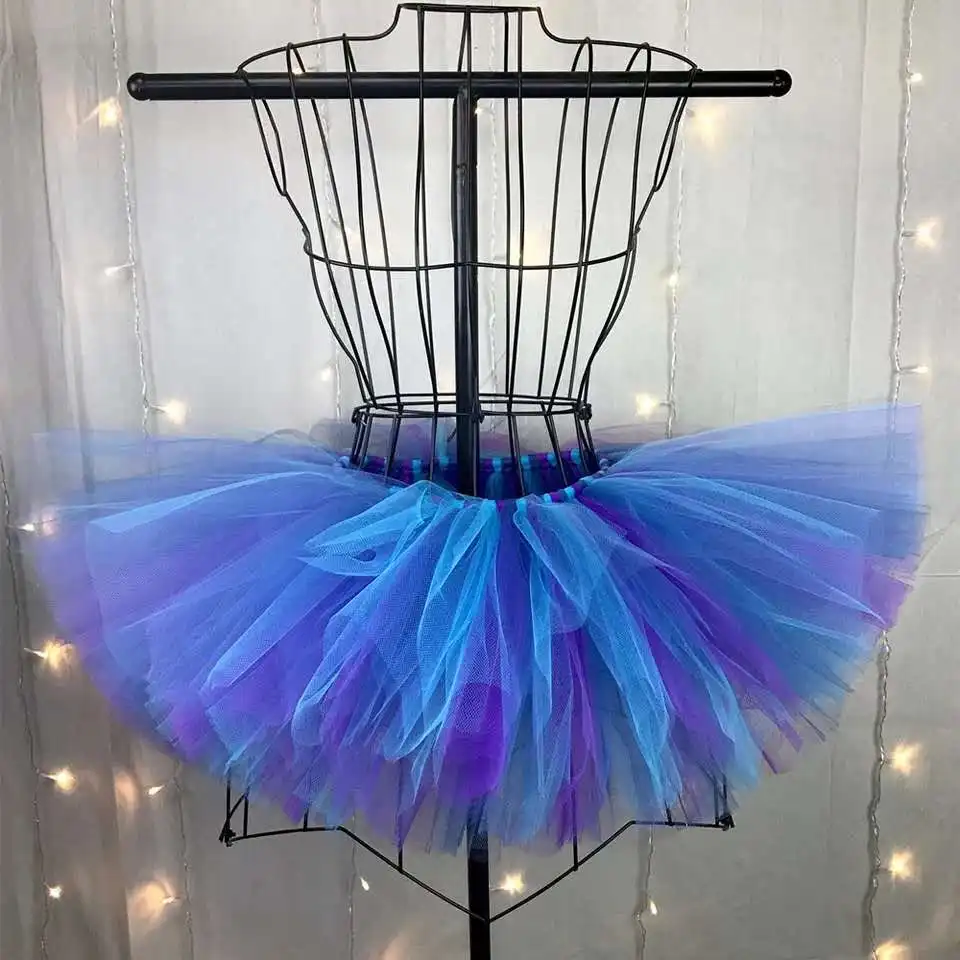 Blue & Purple Baby Girls Tutu Skirt Fluffy Children Skirt Tutu Ballet Kids Pettiskirt Tulle Party Dance Skirts for Girls