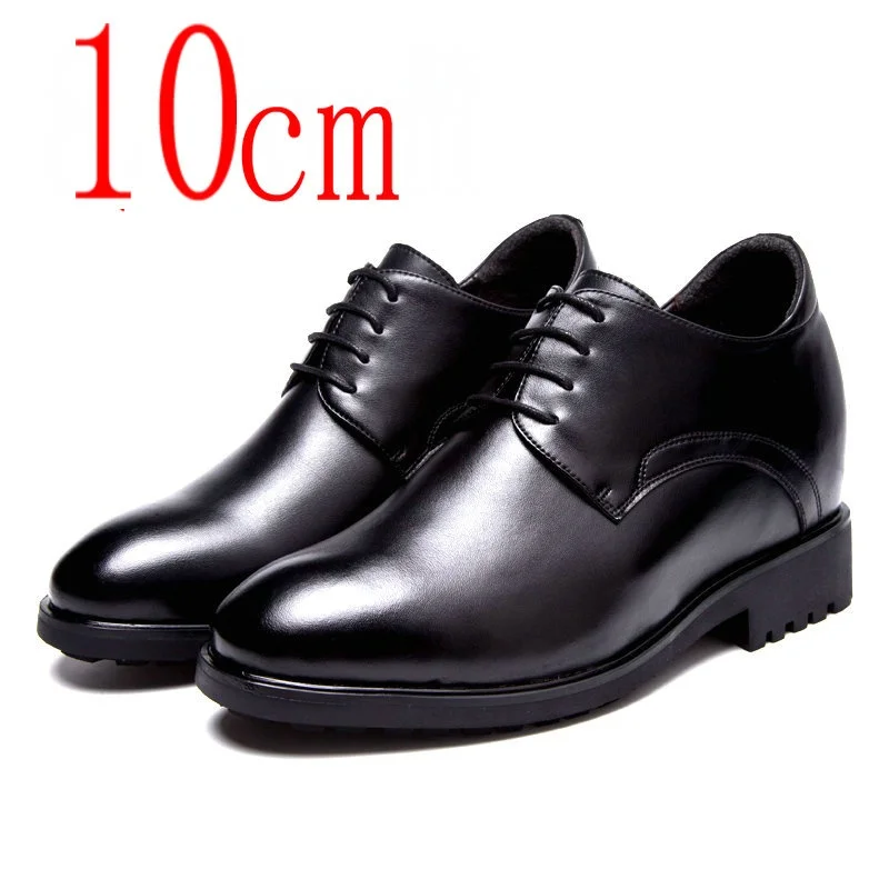 Elevator men\'s shoes for autumn and winter new height-increasing shoes for inner height 10cm men\'s business casual leather shoes