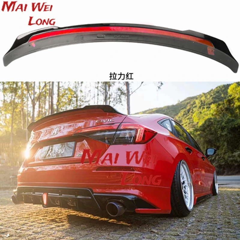 

Car Spoiler Wings Rear Trunk Lid Glossy Black two-color Look For Honda Civic 11th 2021 2022 Trunk Lip Decoration