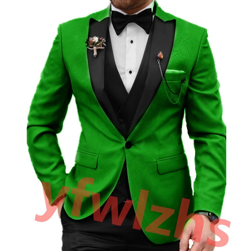 

Handsome One Button Groomsmen Peak Lapel Groom Tuxedos Men Suits Wedding/Prom Best Blazer ( Jacket+Pants+Vest+Tie) B321