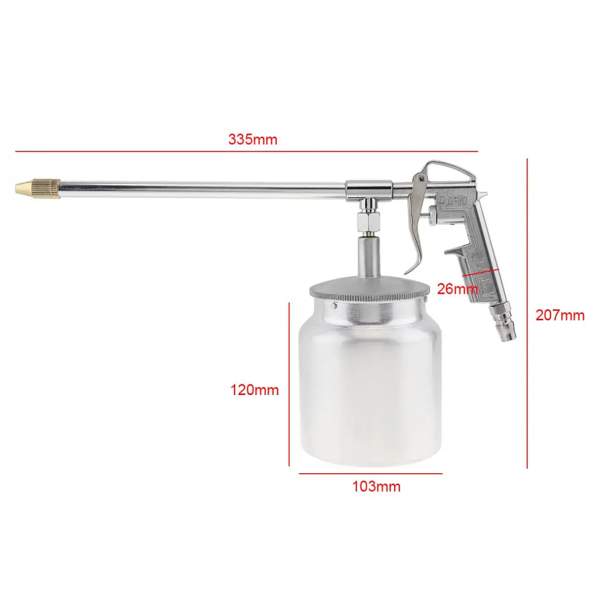 Deep Cleaning Gun Silver Pot Type Pneumatic Spray with 6mm Nozzle Caliber and Aluminum Pot for Furniture / Factory Facilities