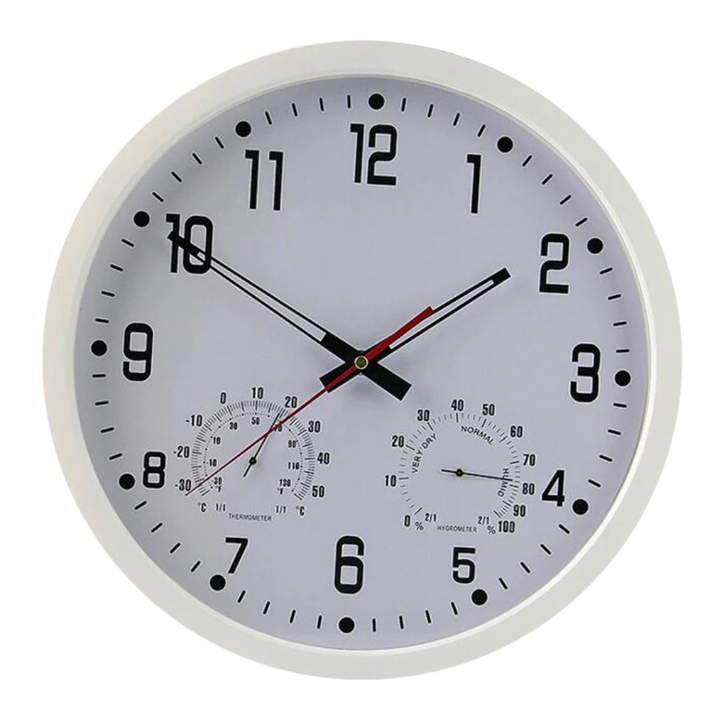 Round Humidity Thermometer Round Wall Clock Thermometer 35cm Easy