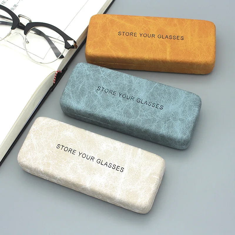 LONSY Fashion NEW Portable Waterproof PU Leather Glasses Protective Box Reading Myopia Glasses Case Eyeglasses Accessories