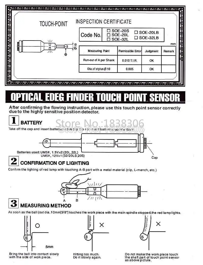 1 Pcs Cnc Tool Precision Edge Finder Electronic Digital Edge Finder CNC Machine Photoelectric T LED  Sound Tools