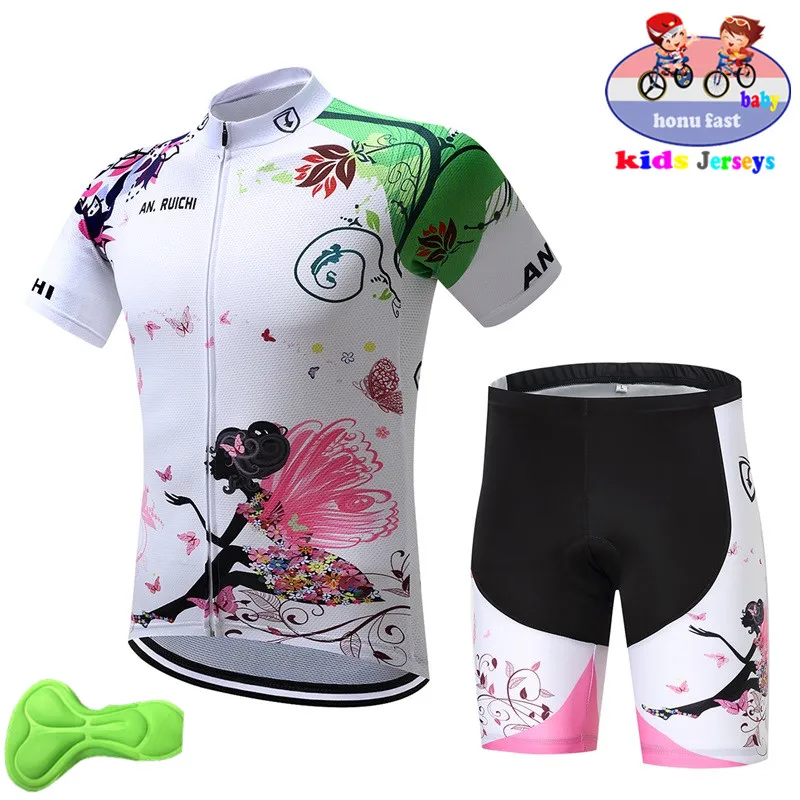 new Baby Summer Breathable Kids Cycling Jersey Set Shorts Fluorescent Pink Children Bike Clothing Boys Girls Cycling Clothes