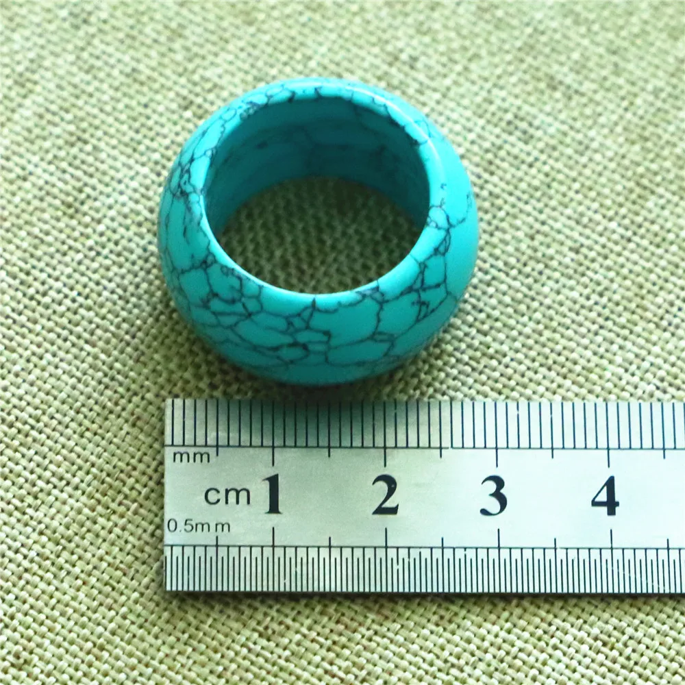 Natural Stone Ring Turquoises Gemstones Ring Handmade Semi-precious Stone Cuff Ring mens rings