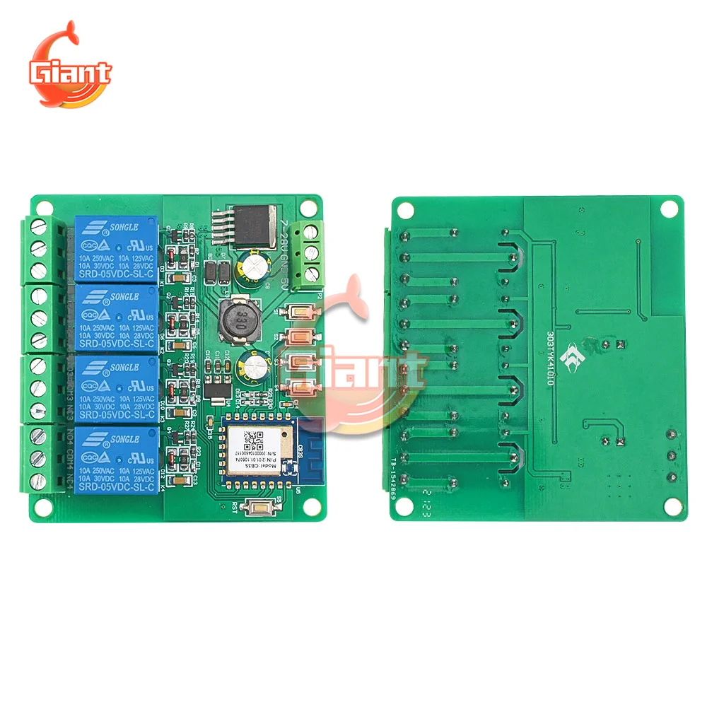 Tuya Remote WiFi Control Four-way Relay Module Mobile APP Control Smart Switch